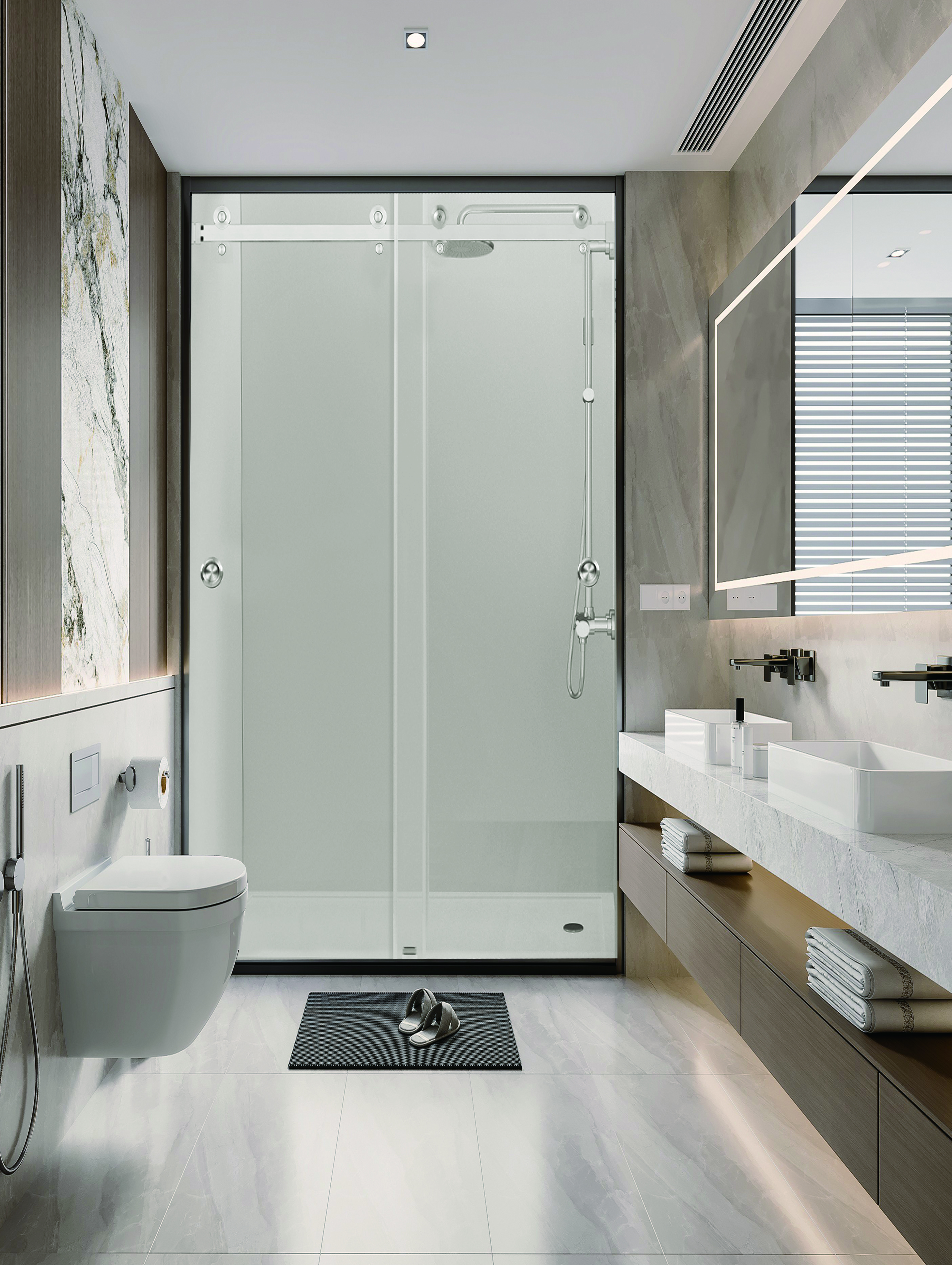 The New Favorite in Modern Bathroom Design: Double Sliding Glass Doors